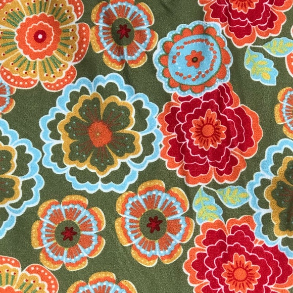 Boutique Fall Floral Ruffle Trim High Low Top size 14 - Picture 6 of 7